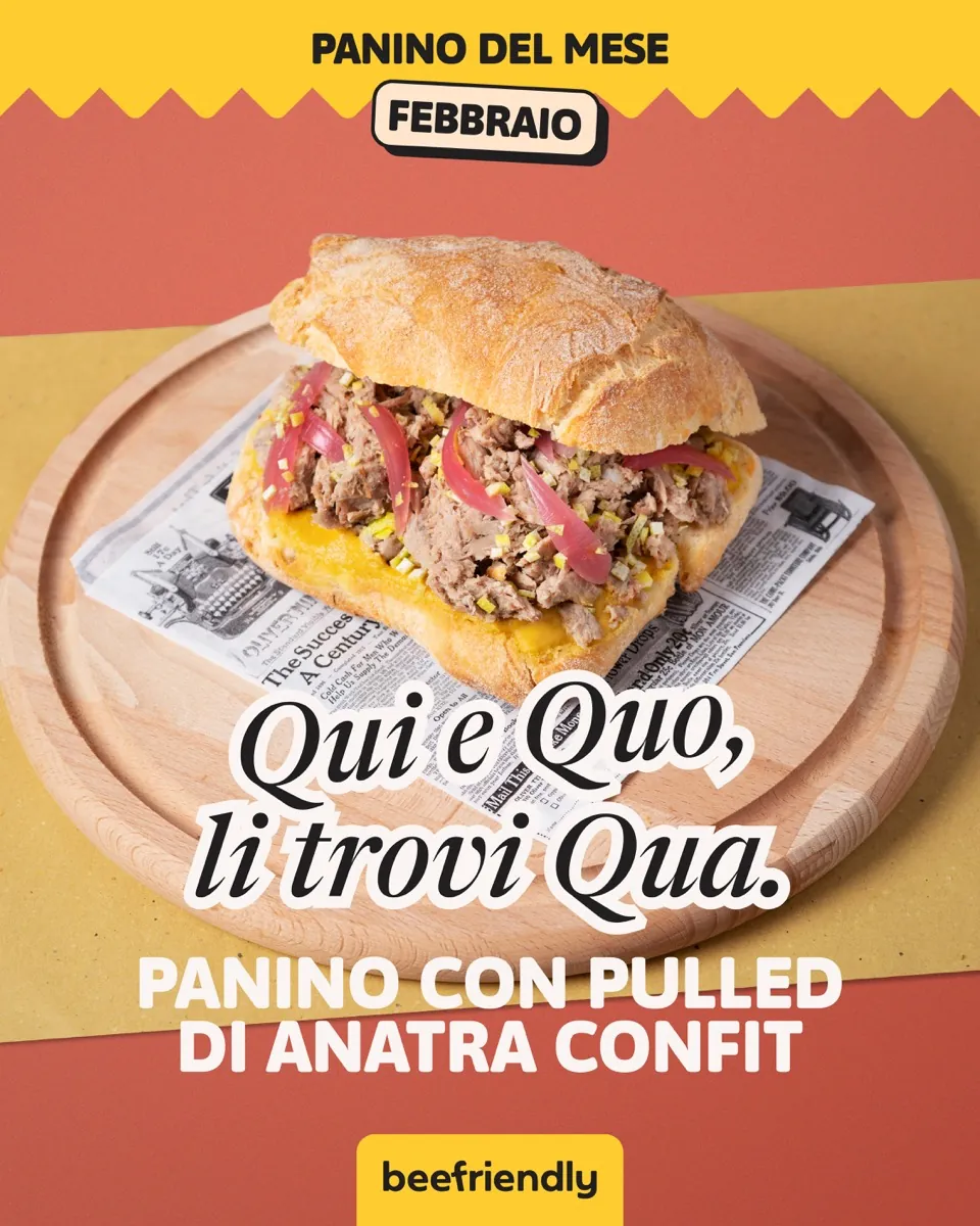 Special di febbraio con pulled di anatra confit